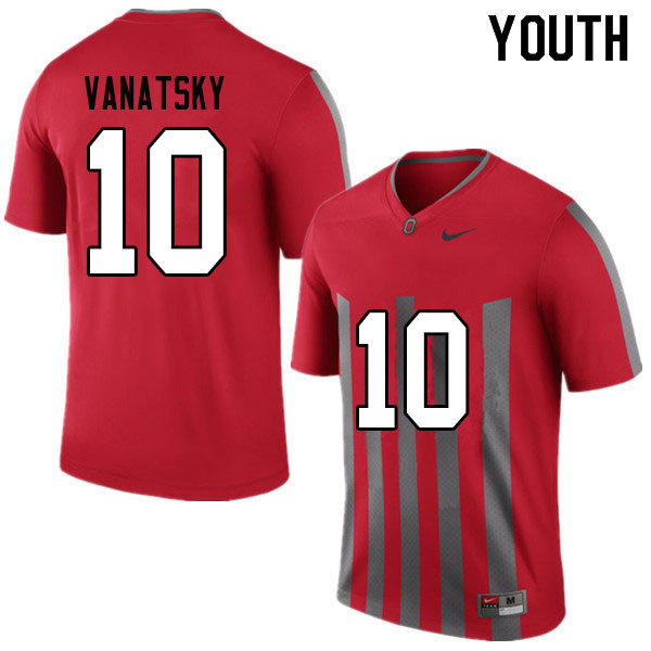 Youth #10 Danny Vanatsky Ohio State Buckeyes College Football Jerseys Sale-Throwback